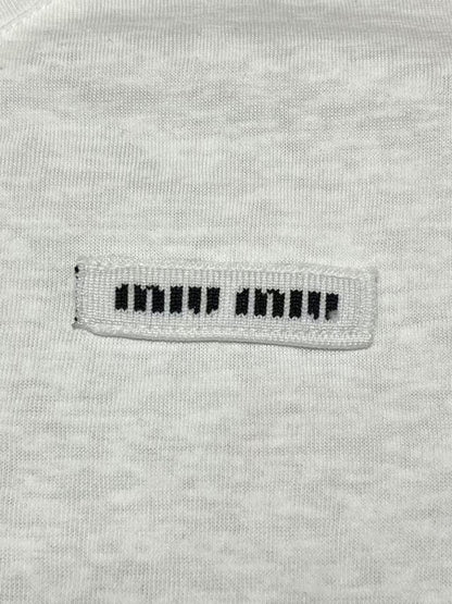 Miumiu 2026 V-neck short-sleeved T-shirt Cotton