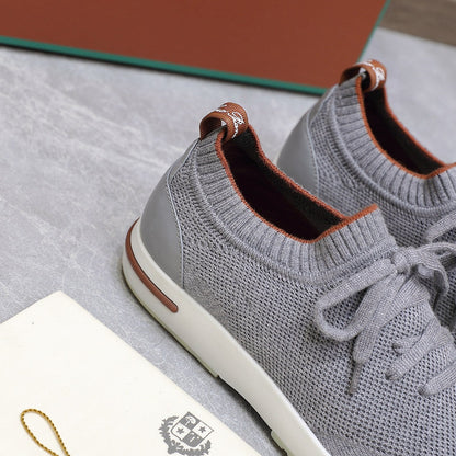 LP lady Flexy Walk  Sneaker Gray mix Orange Wool And Calfskin 310448