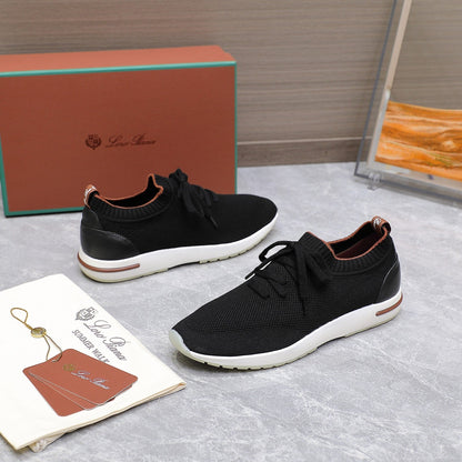 LP lady Flexy Walk  Sneaker Black mix Orange Wool And Calfskin 310451