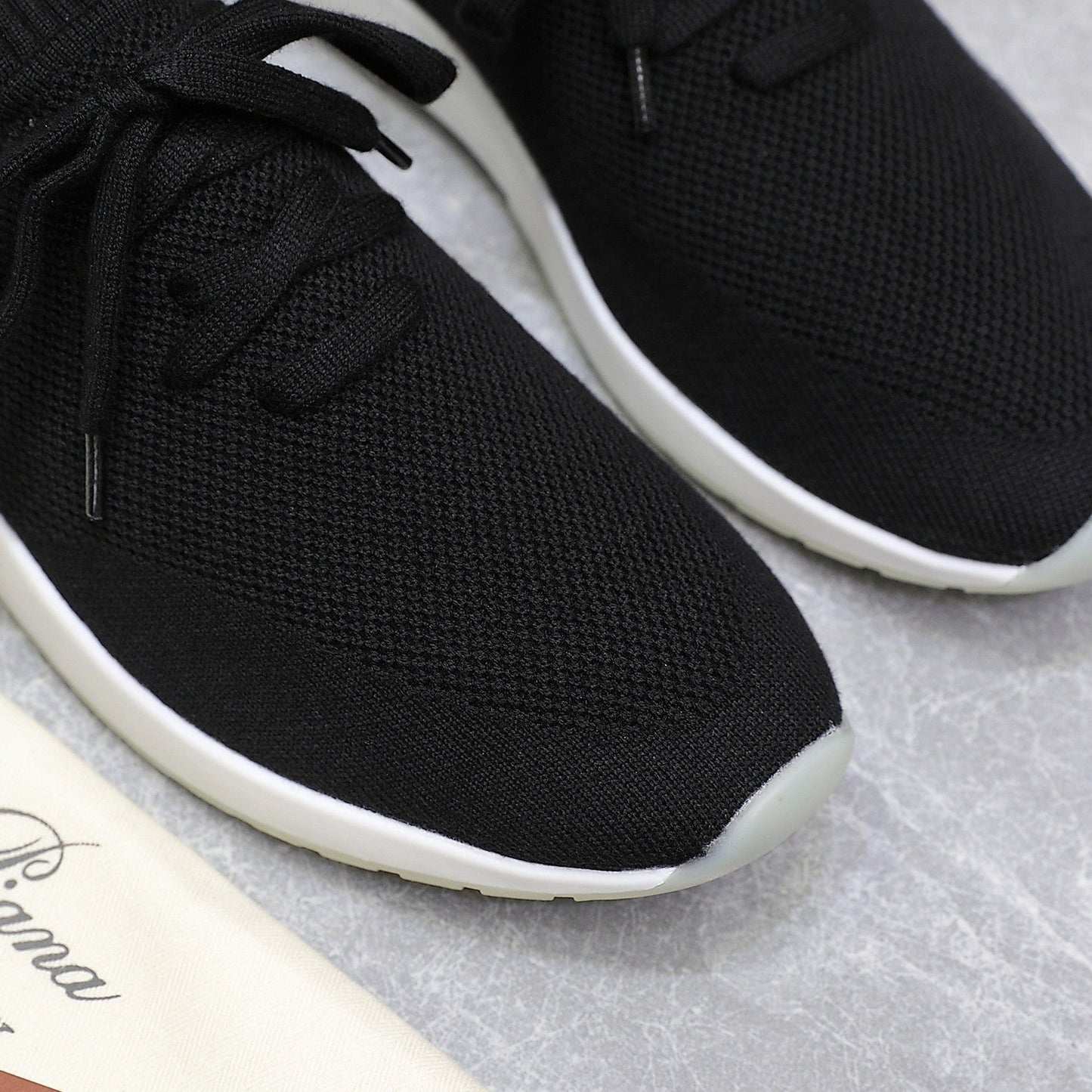 LP lady Flexy Walk  Sneaker Black mix Orange Wool And Calfskin 310451