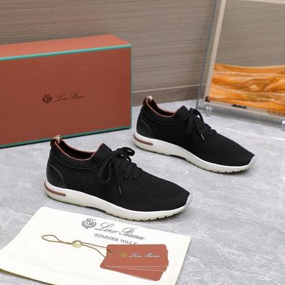 LP lady Flexy Walk  Sneaker Black mix Orange Wool And Calfskin 310451