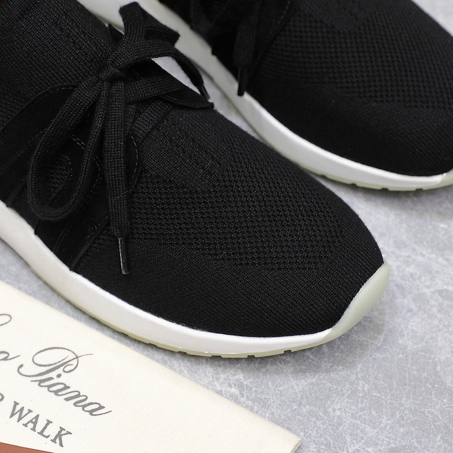 LP lady Flexy Walk Sneaker Black Wool And Calfskin 310456