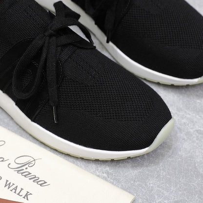 LP lady Flexy Walk Sneaker Black Wool And Calfskin 310456