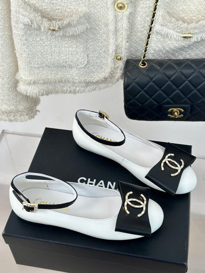 CC Mary Jane White Lambskin