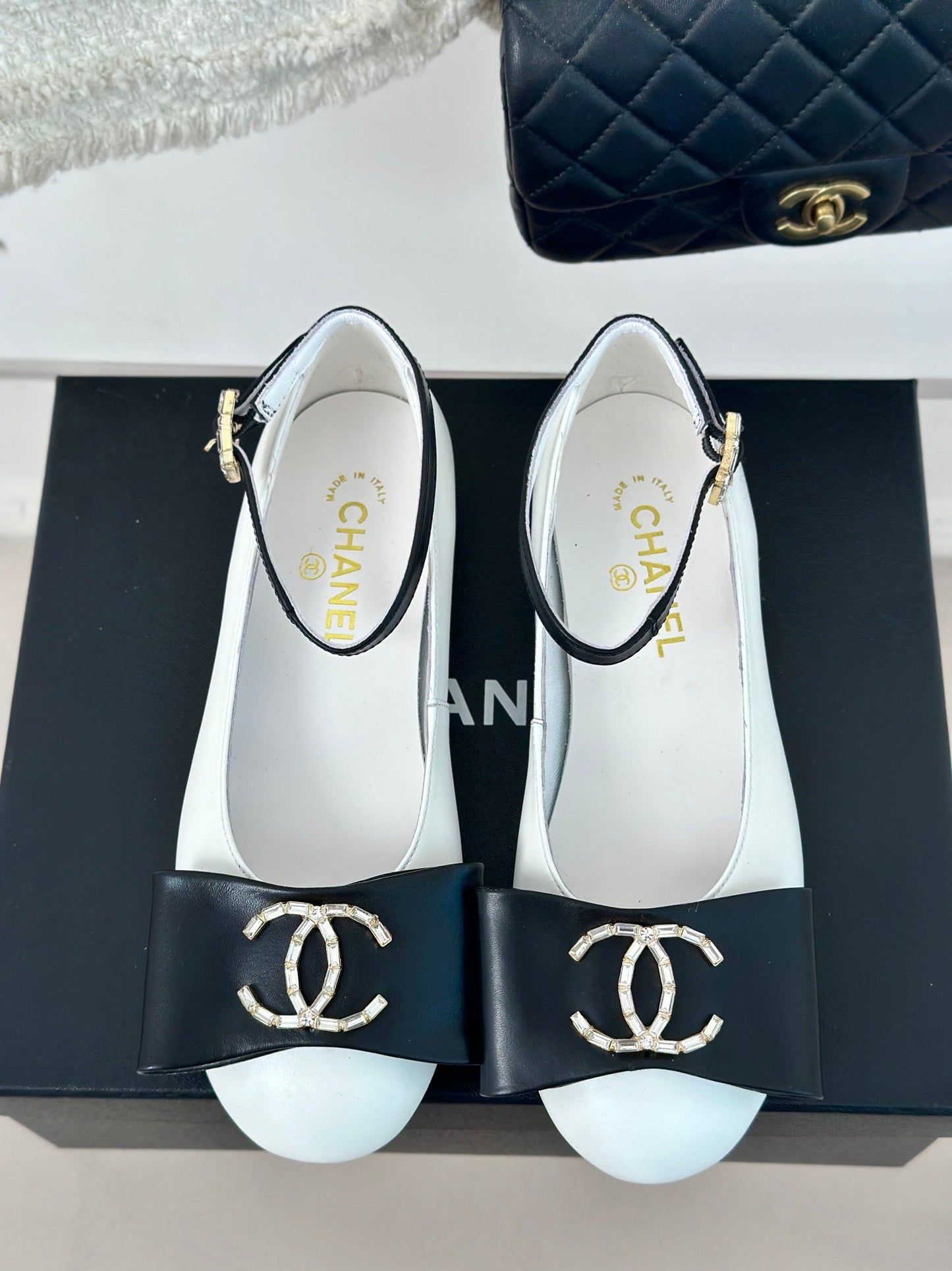 CC Mary Jane White Lambskin