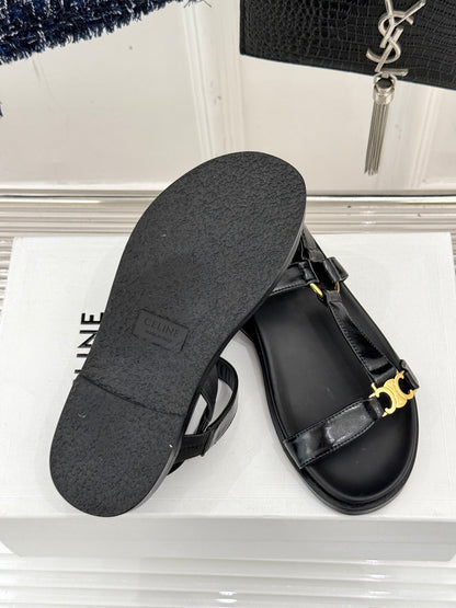 CELINE Maud Sandal Black Leather 285904