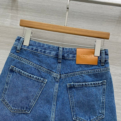 Loewe 25 Short Blue Denim Cotton