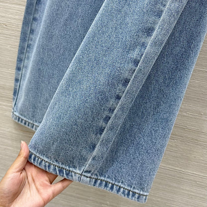 Loewe 25 Pocket Embossed Letter Straight Jeans Blue Cotton