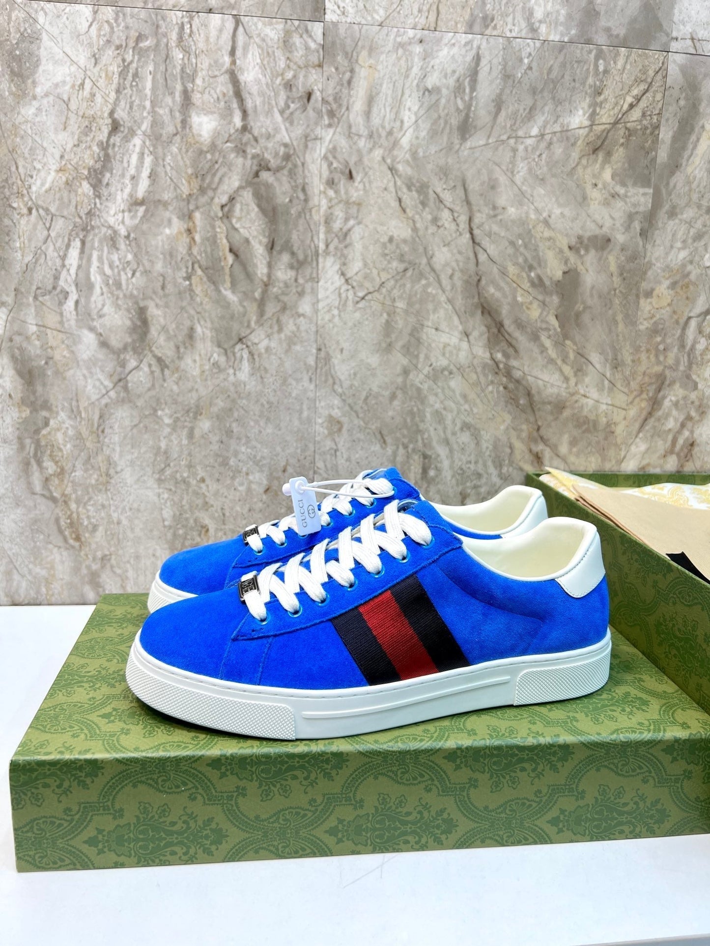 GG Men's ACE Sneaker Blue Suede 525962