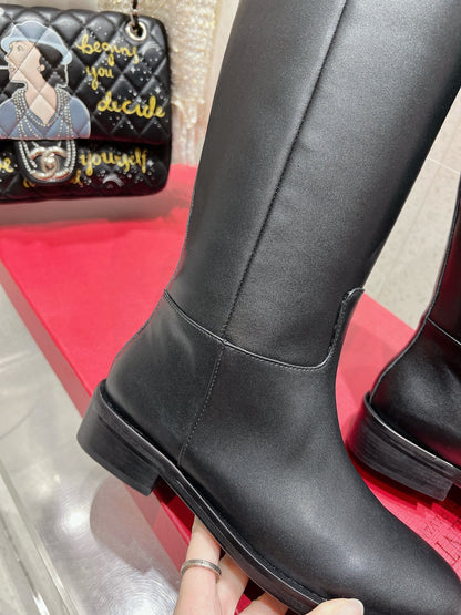Valentino 2025 Garavani VLogo Boot Black Calfskin 554162