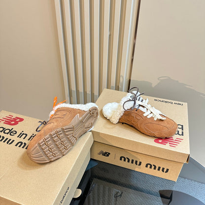 Miu x Balance 530 SL Mule Brown Yellow Suede