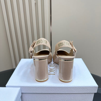 Miss Dior Paris Slingback Pump In Beige Glossy Cowhide  998863