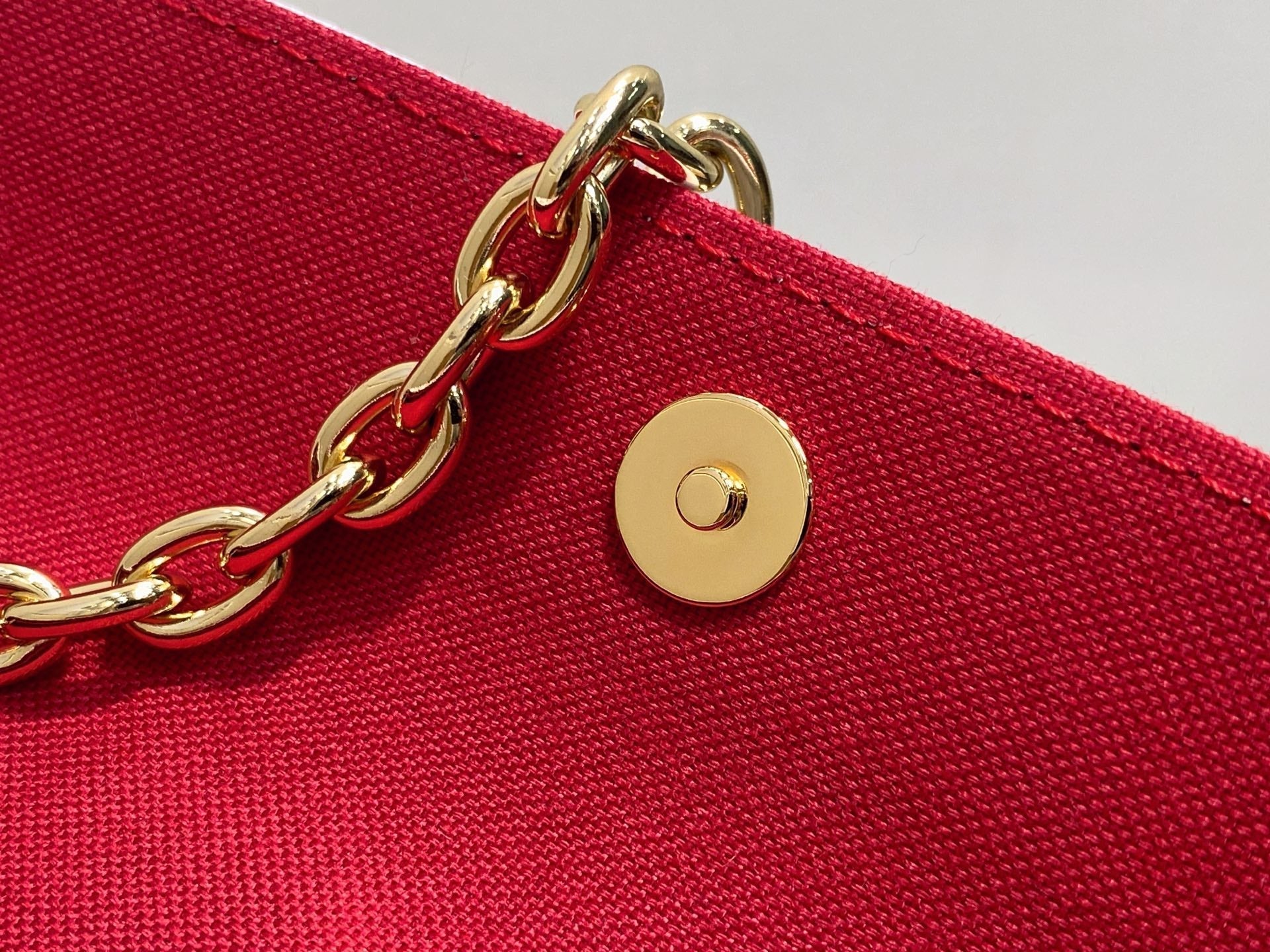 Ivy LV x TM Bag 23.5cm White Red Canvas Cowhide 335272