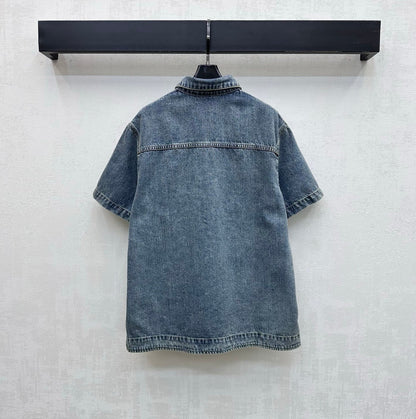 Chanel 2026 Short-Sleeve Shirt Blue Cotton 239200