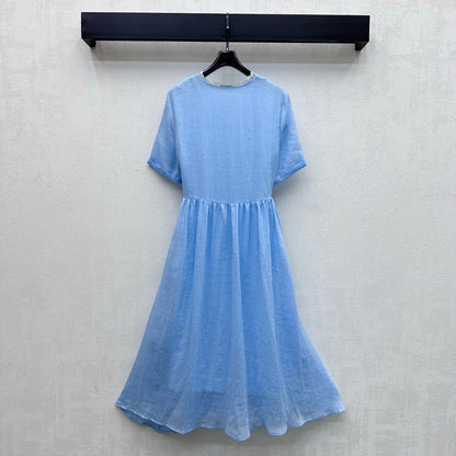 Miumiu 2026 Lace Dress Blue Cotton 431920