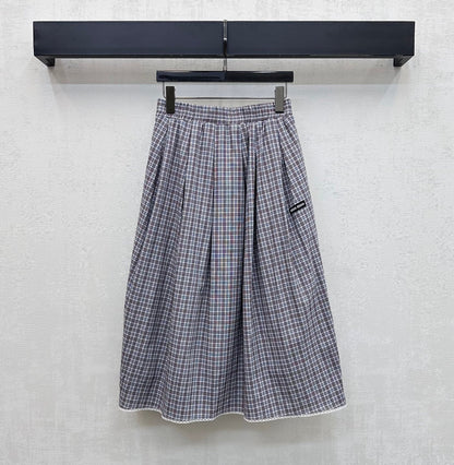 Miumiu 2026 Plaid Set Gray Cotton 410726