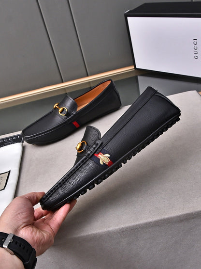 GG Men's Bee Loafer Black Cowhide 853336