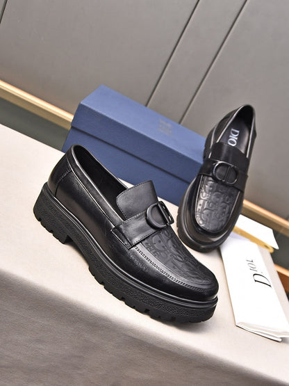 CD SYMBOL EXPLORER LOAFER BLACK MONOGRAM CALFSKIN