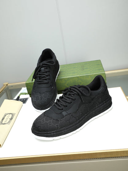 GG Men's Sneaker Black Cowhide 587325
