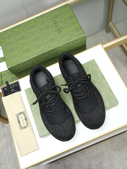 GG Men's Sneaker Black Cowhide 587325