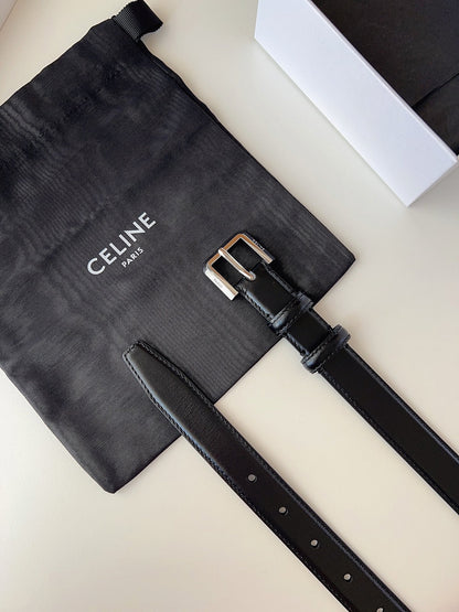CL Sliver 25mm Triomphe Belt Black Cowhide 616411