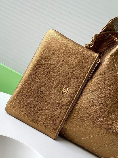 CC 25C Hobo Bags 40cm Bronze Metalic Grained Calfskin