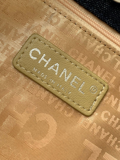 Chanel 25 Tote Bag Navy Blue 48cm Denim Leather 289494