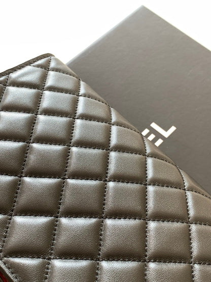 Chanel 25 Christmas Limited Hobo Shoulder Bag Black Lambskin 324810