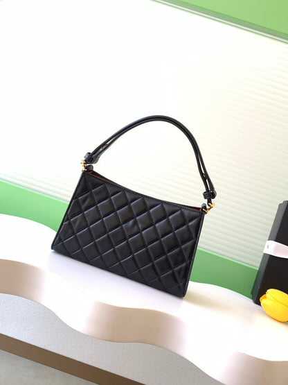 Chanel 25 Christmas Limited Hobo Shoulder Bag Black Lambskin 324810