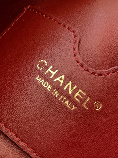 Chanel 25 Christmas Limited Hobo Shoulder Bag Burgundy Lambskin 324808