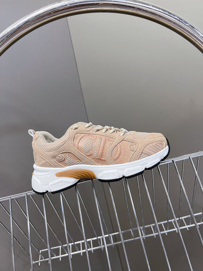 CD Chrono Sneaker In Nude Pink Mesh Fabric And Suede 989685