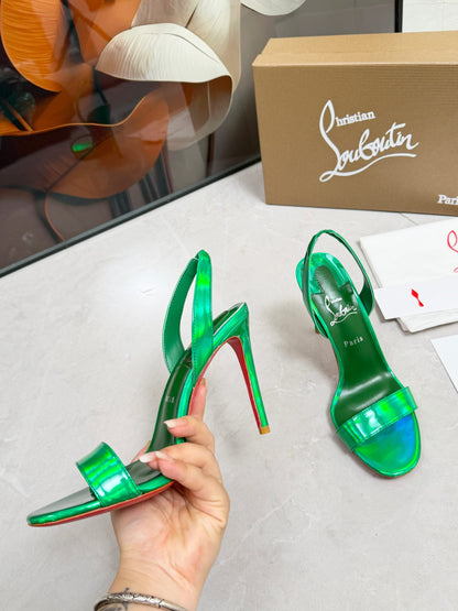 Christian Louboutin Loubi Queen Sandal Patent Leather 838983