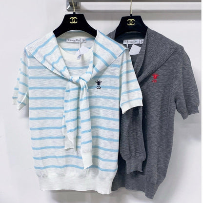 Dior 2026 Polo Shirt Featuring A Tie-neck Detail Acrylic 479903