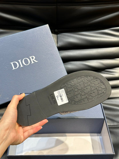 CD SLIDE ALIDAS SLIPPER SAGE JACQUARD AND CALFSKIN