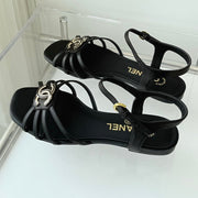 Chanel 2026 Slingback Flat Sandals Leather Sheepskin 823412
