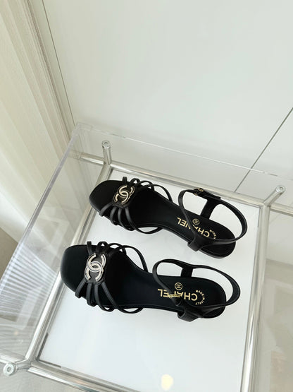 Chanel 2026 Slingback Flat Sandals Leather Sheepskin 823412