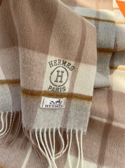 Scarf 180 CM In Brown Mix Beige Caro Cashmere