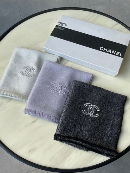 CC Scarf 210 CM In Light Grey Purple Cashmere 418352