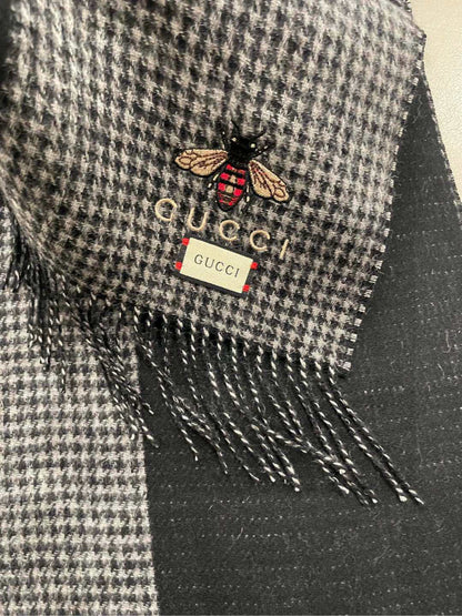 GG Double-Sided Scarf 180CM Black Cashmere 287525
