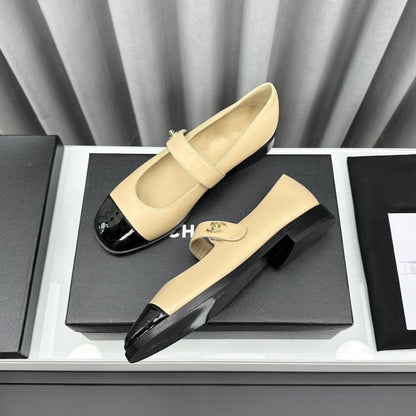mary janes beige cafskin black patent calfskin