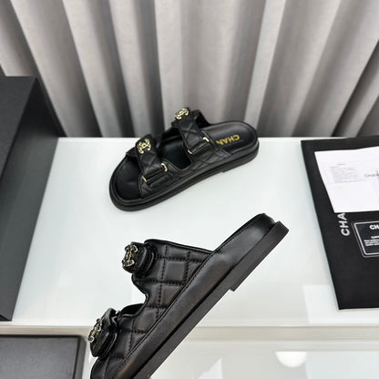 dad sandals lambskin mules