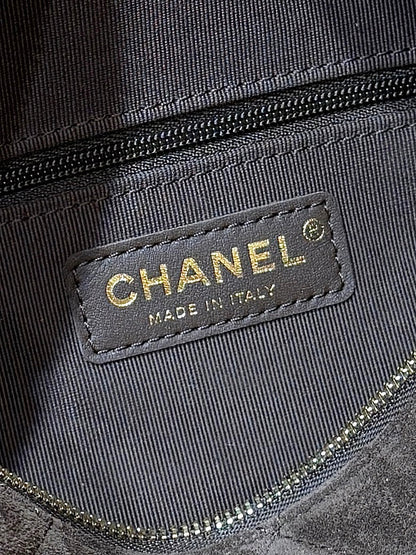 Chanel 2025 Bowling Bag 24cm Dark Brown Suede 345137