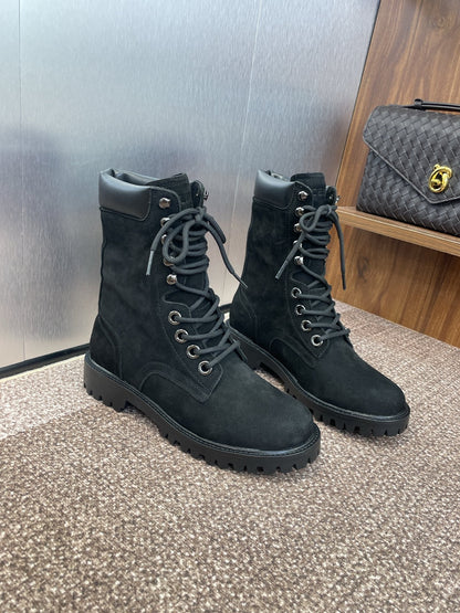 CELINE Ankle Boots Black Suede 433389