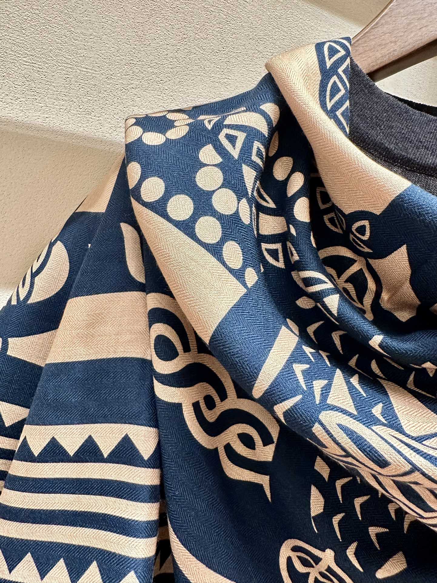 Square Scarf 140 CM Navy Blue Silk