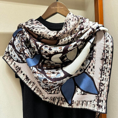 CC Square Scarf 110 CM In Colorful Cashmere Silk  360677