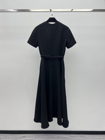 Dior 2026 Bow-Embellished Belt Dress Black Polyester 445444