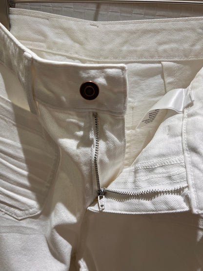 CD Straight Wide-leg Pants White Cotton