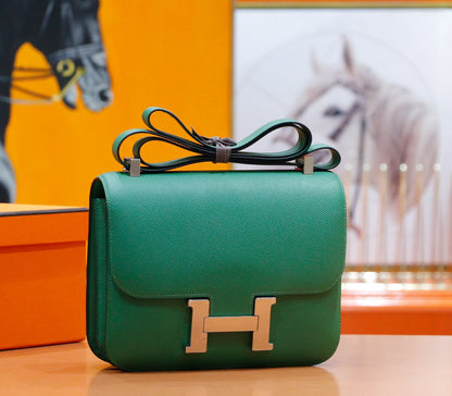 constance 24 dark green epsom leather gold hardware
