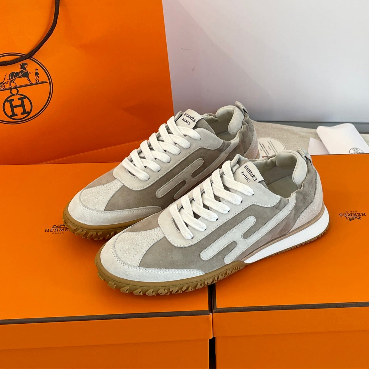 HM Jet Sneaker Beige Grey mix Seal Grey Suede 212741