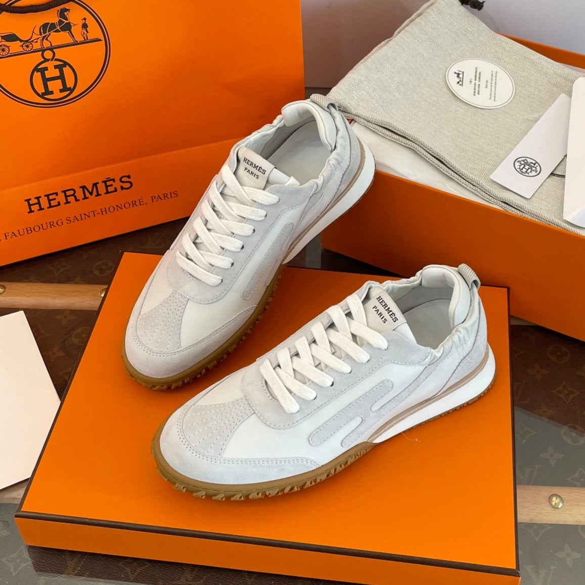 HM Jet Sneaker Beige Grey mix White Suede 212742